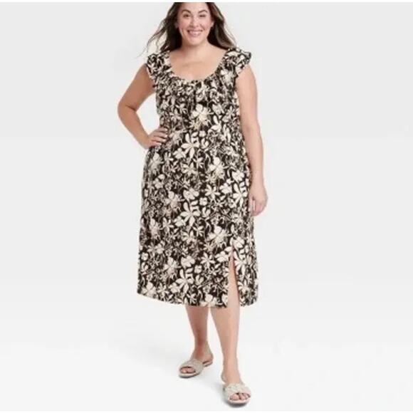 AVA & VIV | Womens Plus Size Ruffle Maxi Empire Waist Dress NEW Size 3X Cottage - Picture 1 of 12